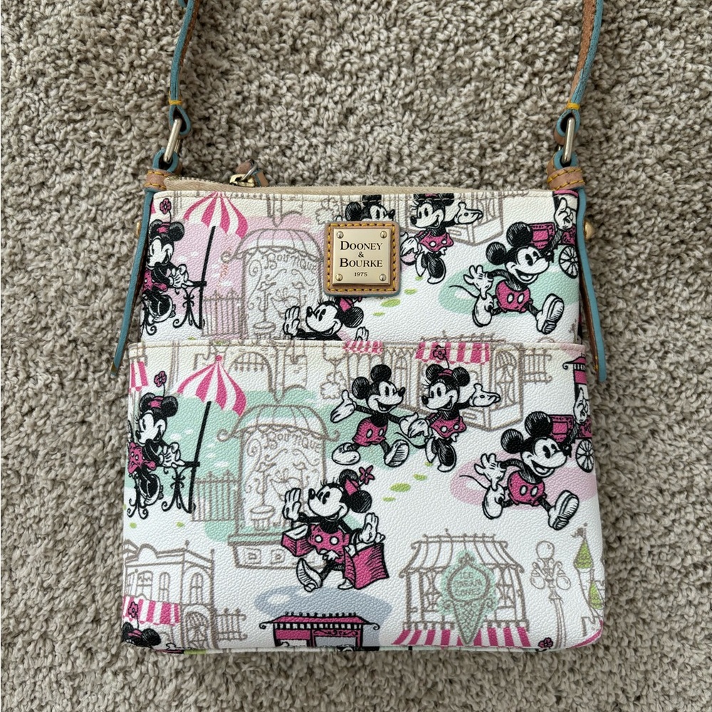 COPY - Disney Dooney & Bourke. Mikey and Minnie Mouse Paris Bistro crossbody pu…
